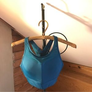 Athleta Dark Blue Teal Sports Bra, EUC, 34 A/B